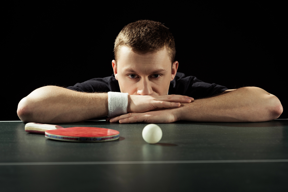 Table Tennis Thoughtful Player